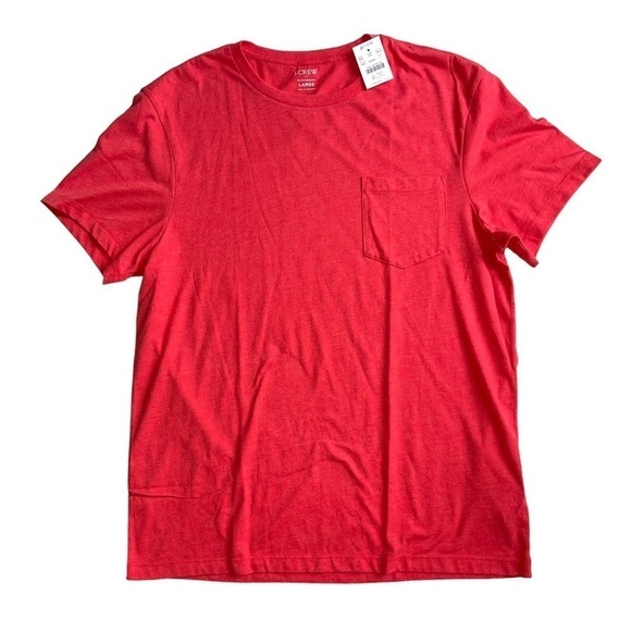 J. Crew Men’s size Large Pocket Tee Slim Heathered Washed T-Shirt Milan Red NWT - Picture 1 of 7